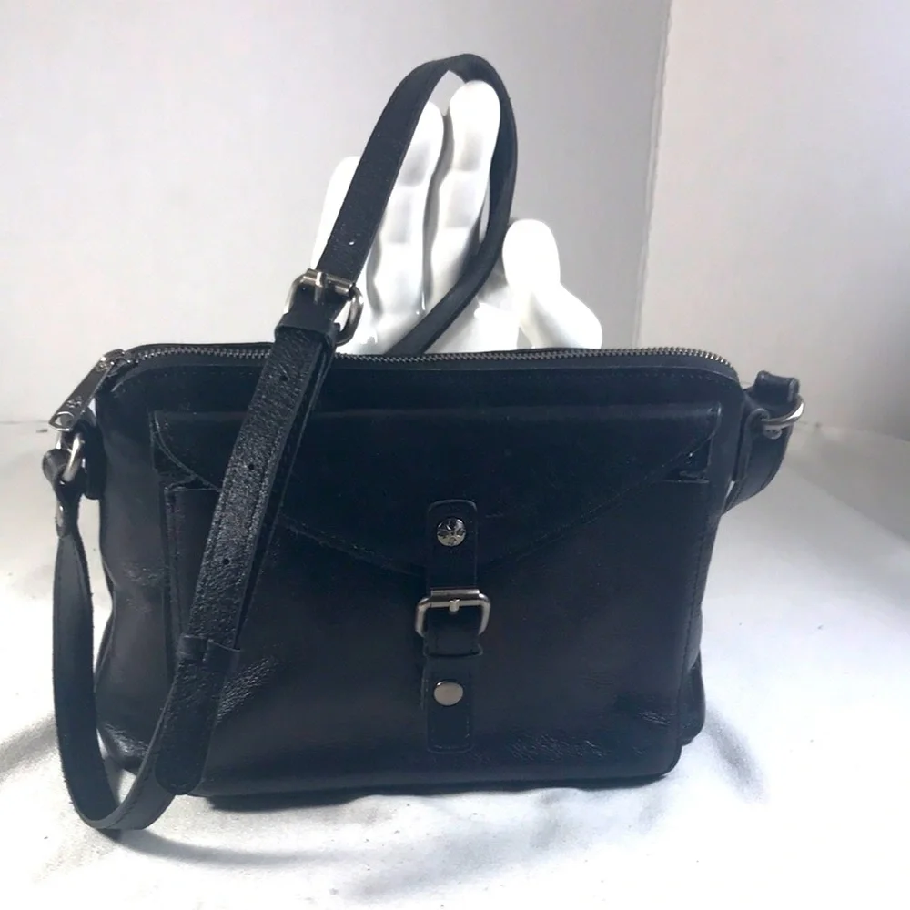 Patricia Nash Women’s Avellino Black Leather Envelope Front Crossbody Bag